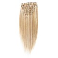 Clip on hair extensions 40 cm #27/613 Light blonde Mix