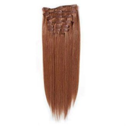 Clip on hair extensions 65 cm 33# Red