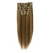 Clip on hair extension 65 cm Dark blonde Mix 4/27#