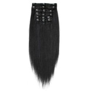Clip on hair extensions  65 cm 1# Black
