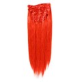 Clip on hair extensions  50 cm Total red