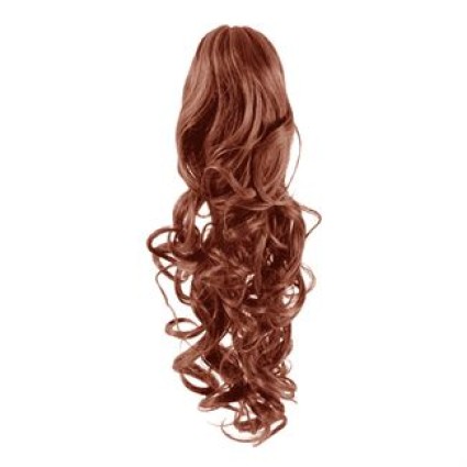 Pony tail Fiber extensions Curly red 33#