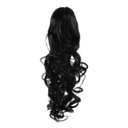 Pony tail Fiber extensions Curly Black 1#