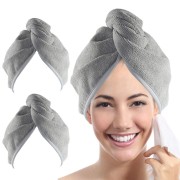 Turban Hair Towel - Quick -drying microfiber towel for the hair - gray