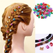 Hair Rings - decorate hair rings & hair beads in multiple colors - for set hair, braids or dreadlocks - 100 pcs