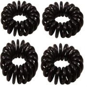 Pony O Spiral Hair elastics Black 4pcs