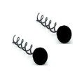Spin Pins - Black with black pearls 2pcs