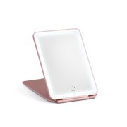 UNIQ Foldable Rechargeable LED Mirror - Vanity Travel Mirror - Pink