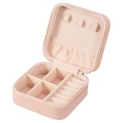 UNIQ Jewelry box for earrings in artificial leather - pink square - pink
