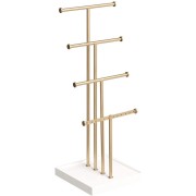 Uniq jewelry rack in wood in four levels - white/brass